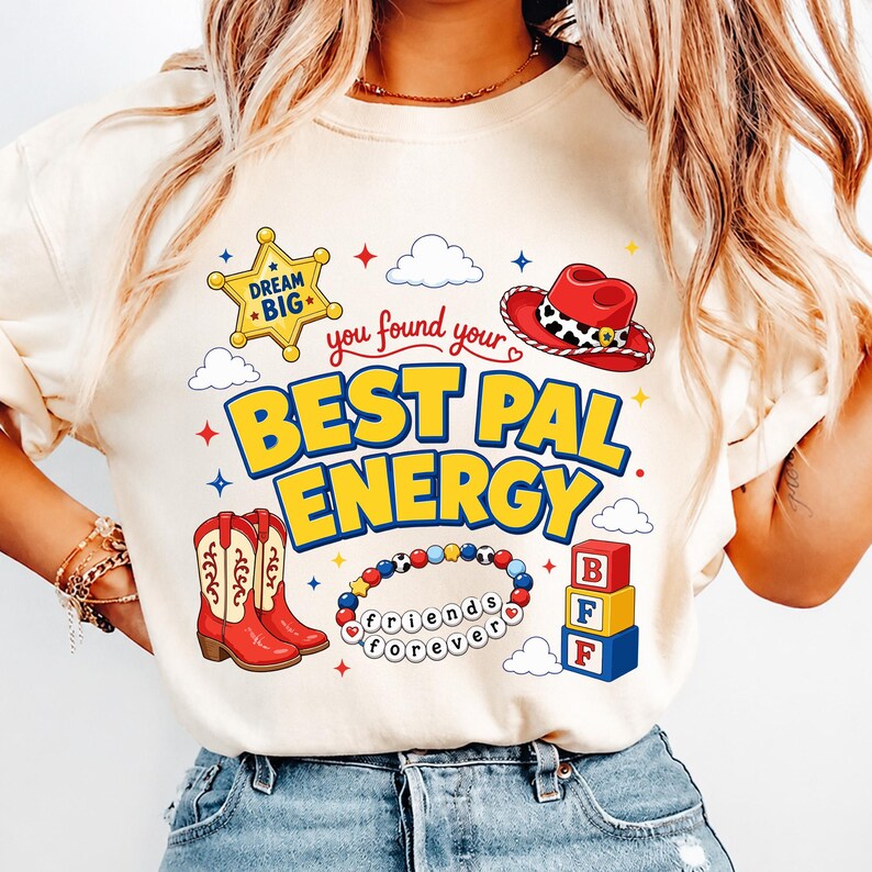 Retro Pixar Toy Story 5 Comfort Colors Shirt,I Knew It I Knew You Tee, Toy Story 5 Shirt,Western Cowgirl Boots Tee, Friendship Bracelet Tee image 2
