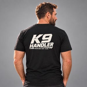 Dog Trainer Shirt K9 Handler Ivory Back Print Unisex Cotton Tee