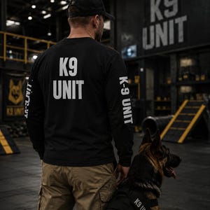 K-9 Unit Long Sleeve Shirt, Police Dog Handler Apparel, Law Enforcement Tee