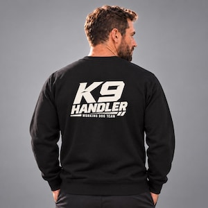 Dog Trainer Crewneck Sweatshirt, K9 Handler Ivory Back Print Pullover
