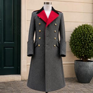 Double Breasted Red Military Jacket - Etsy