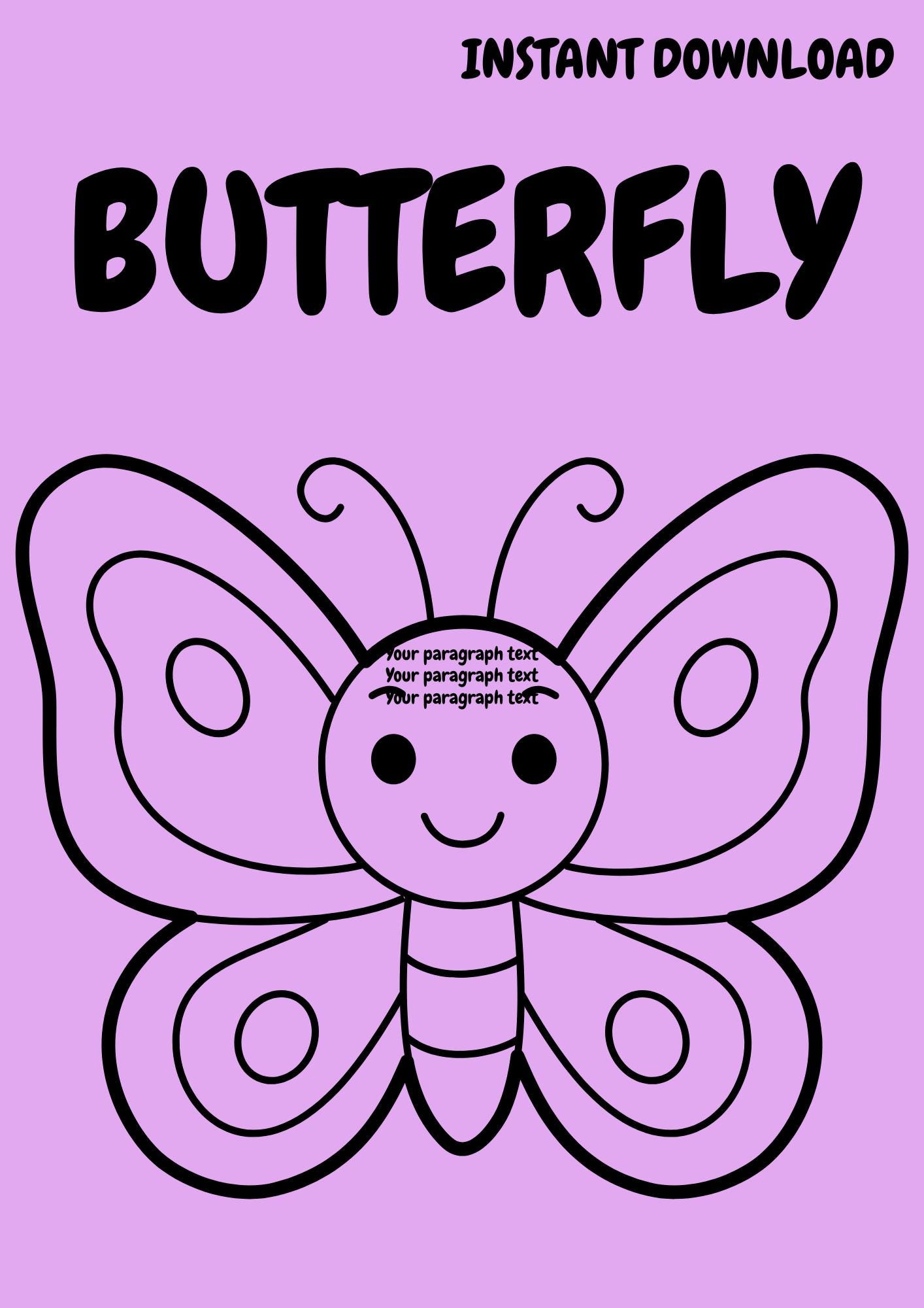 33 Flutter into Fun: Best Butterfly Craft Kits for Kids 22 Butterfly Coloring Page Printable Kids Butterfly Colouring Sheet…