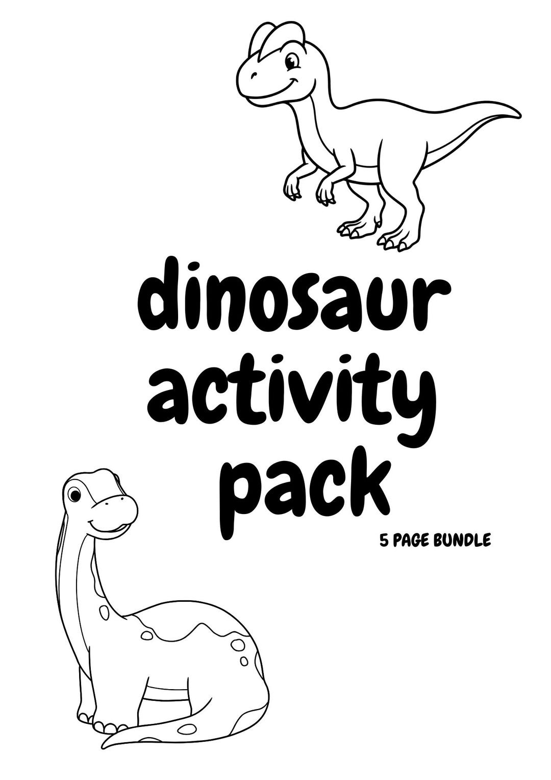 Dinosaur Coloring Pages Bundle – 5 Printable Dino Coloring Sheets for ...