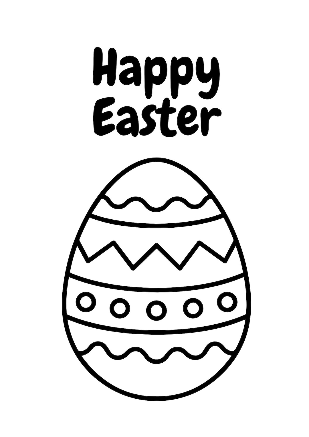 Easter Egg Coloring Page Printable for Kids | Simple Easter Activity ...