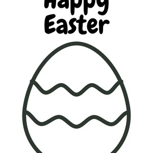 Dibujo sencillo para colorear huevos de Pascua (imprimible) – Actividad fácil de Pascua para niños – Descarga instantánea