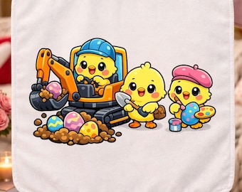 Eggs-Cavator PNG | Easter Excavator Boys Shirt Design | Kids Sublimation PNG 300 DPI | Eggs Truck Easter Day Digital Download
