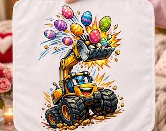 Easter cavator PNG | excavator Easter Eggs PNG | Happy Easter Day Sublimation Design 300 DPI Transparent Png Digital Download