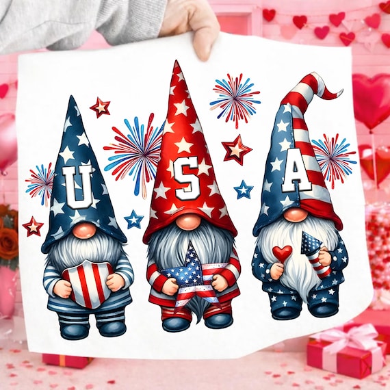 USA Gnome 4th of July PNG, Patriotic Gnome Independence Day Design, American Flag Gnome Clipart, American Flag, 4th July Png