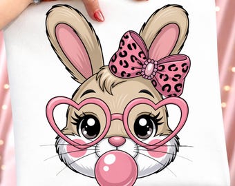 Słodka buźka króliczka PNG, Króliczek Wielkanocny PNG, Estetyka Wielkanocna, Dziewczęcy projekt koszulki wielkanocnej, Wielkanocna Mama, Retro Wielkanoc