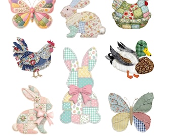 Patchwork PNG Bundle, Spring Patchwork png, Trendy Easter PNG, Cottage Core Gingham Patchwork PNG, Floral Retro Valentine Png, Dtf