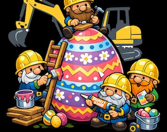 Eggs-Cavator PNG for Kids | Easter egg Excavator Girl Shirt PNG | Easter Sublimation Design 300 DPI Digital Download