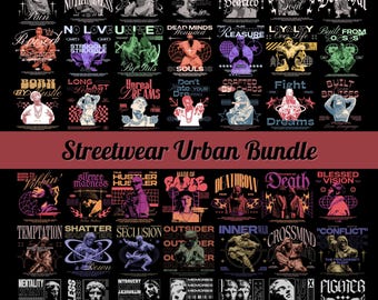 70+ Streetwear T-Shirt Png Designs Ultimate Bundle for Pod & Clothing Brands, Streetwear Png, Urban Fashion Graphic Pod (Ai,EPS,PNG,SVG)