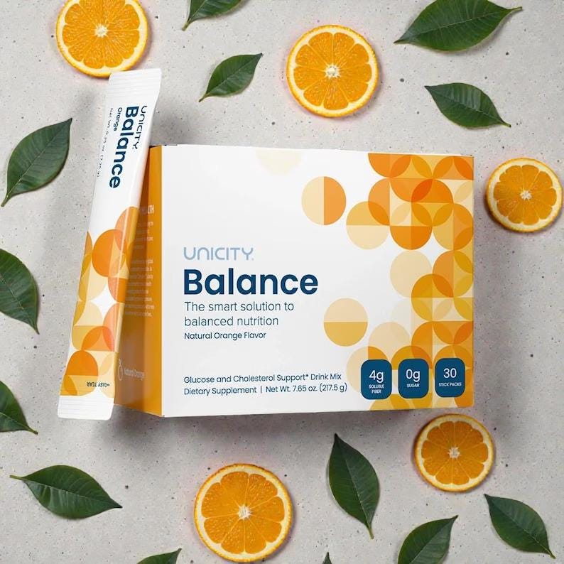 Unicity Balance Orange Fiber Drink Mix | 30 Sachets - Etsy