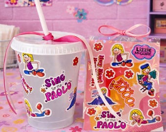 Lizzie McGuire sticker Sheet with Custom Reusable Tumbler Cup