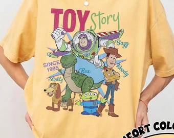 Comfort Colors Toy Story Since 1995 Retro Shirt, Woody Buzz Lightyear Rex Tee, Disney Pixar Fest, WDW Disneyland Family Vacation Trip