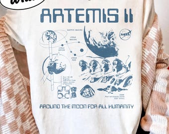 Artemis II NASA Mission T-Shirt: Vintage Feel, DTG Print, Space Exploration Apparel