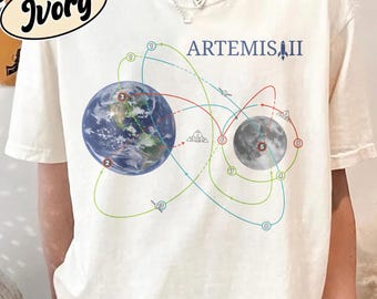 Comfort Colors® Artemis II Moon Mission T-Shirt, NASA Space Program Fan Tee, Astronomy Gift, Rocket Launch Shirt, Space Exploration Top