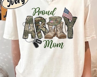 Custom Proud Army Family Mom Dad Brother Shirts, Personalized Army Dad Shirt, USA Army Family Outfits, Military Family Gift