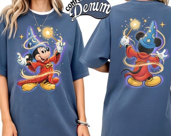 Comfort Colors Retro Disney Fantasia Mickey Sorcerer 2 Sides Shirt, 2026 Disneyland Family Matching Shirt, Disney World Fantasmic Show Shirt