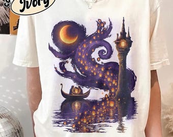 Vintage Disney Tangled Rapunzel Comfort Color Shirt, Princess Rapunzel T-shirt, Disney Princess Family Trip Tee, Disney Lanterns Shirt