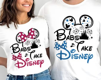 Vintage Babs Take Disney Couple T-Shirt, Best Friends Disney Trip Tee, Mickey Castle Matching Outfits