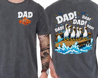 Two-sided Pixar Finding Nemo Seagull Mom Dad Shirt, Finding Nemo Dad Tee, Personalized WDW Disneyland Dad Tee, Father's Day Shirt