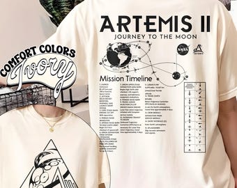 Artemis II NASA Moon Mission Timeline Space Comfort Color T-Shirt