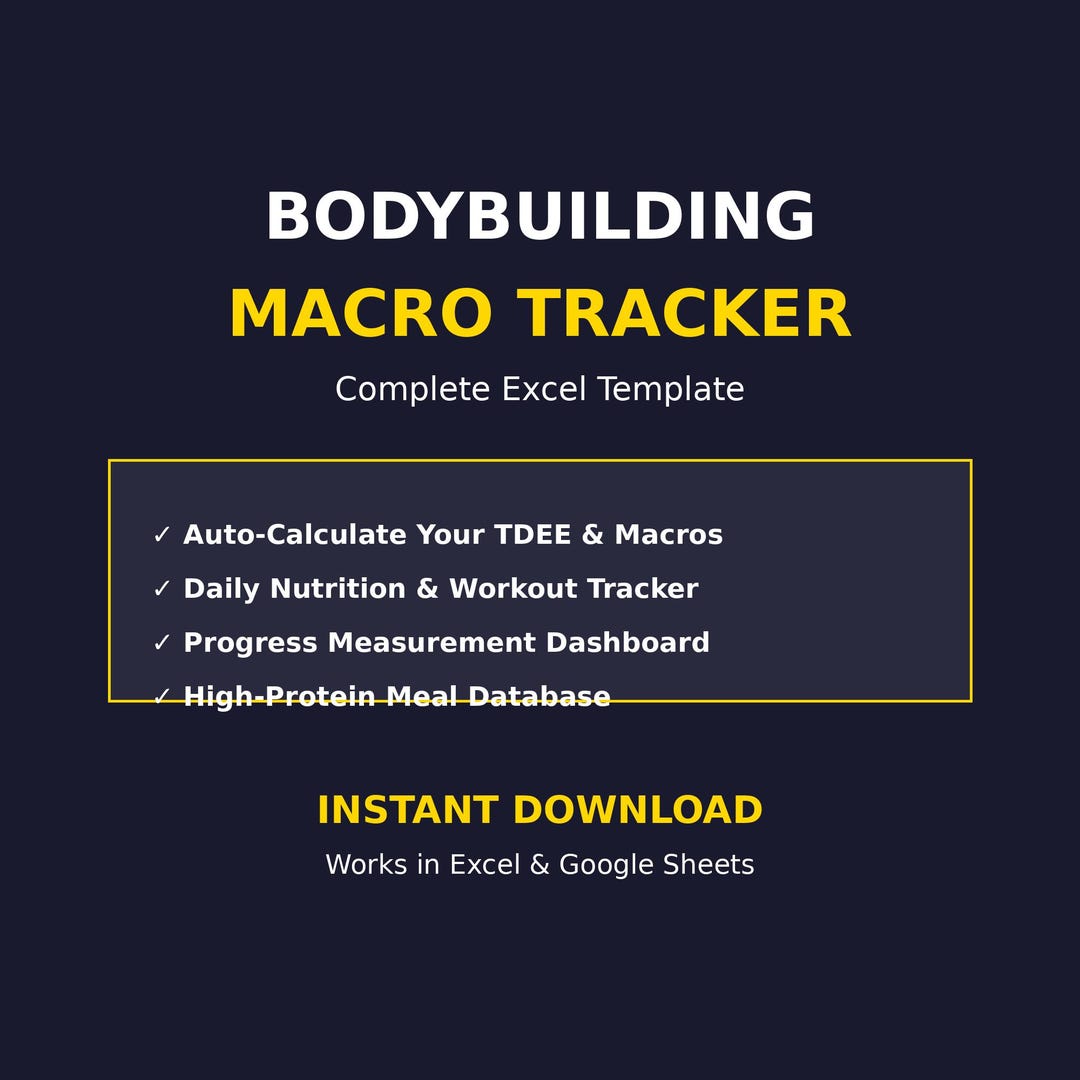 Bodybuilding Excel Bodybuilding Macro Tracker Excel Template - Etsy