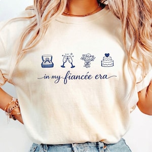 In My Fiancée Era PNG, Bride Era Embroidery Style Design, Engagement Bride Shirt PNG, Wedding Bride Doodle Icons, Sublimation DTF