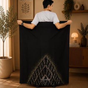 Modern Gligir Pasang Batik Sarong Geometric Wrap Skirt Premium Cotton Lungi Dress Unisex Luxury Beach Pareo Ethnic Boho Men Balanced Gift