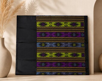 Embroidered Sabbe Bugis Sarong, Traditional Makassar Woven Fabric, Ethnic Floral Embroidery Wrap Skirt, Customary Cultural Formal Textile