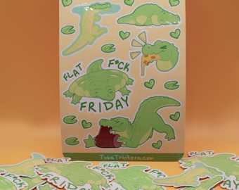 Swamp Puppies Sticker Sheet - Alligator Crocodile waterproof vinyl stickers