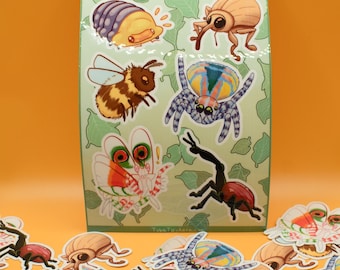 Lil Bug Party Sticker Sheet - Bug Insect waterproof vinyl stickers