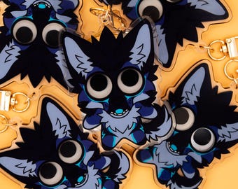Mawlamute Acrylic Shaker Keychain - Furry VRChat Avatar Werewolf Keychain