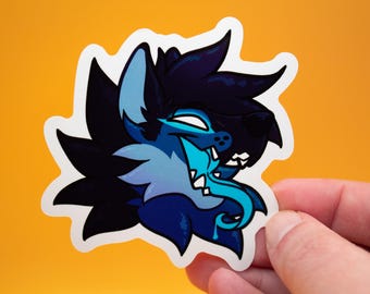 Mawlamute Cathode Vinyl Sticker - VRChat Furry Wolf