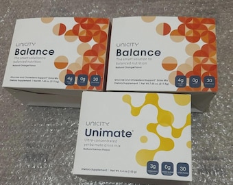 Unicity Balance & Unimate Drink Mixes 3 Pack | Nutritional Supplements for Health Wellness | Natural Meal Replacement Blends