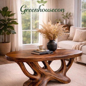 Solid Wood Root Console Table, Sculptural Entryway Hallway Sofa Table