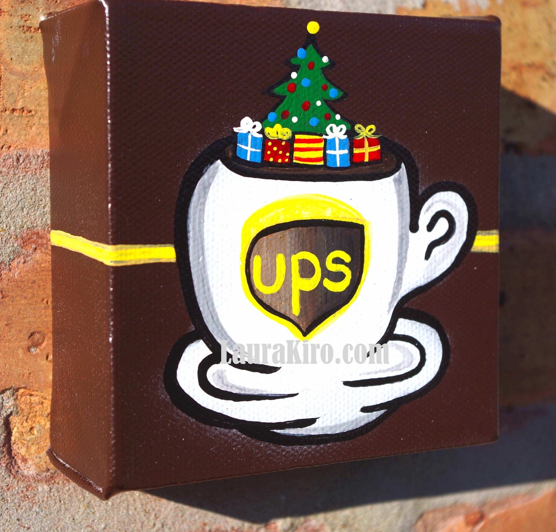 UPS Painting 4x4 Holiday Gift Delivery Driver Gift United Etsy
