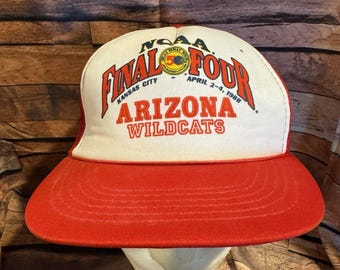 Vintage 1988 Arizona Wildcats Final Four Hat NCAA Trucker Snapback Cap Flaw 80s