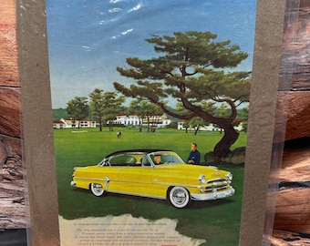 Vintage 1954 Plymouth Belvedere Sport Coupe Magazine Ad Pebble Beach Golf