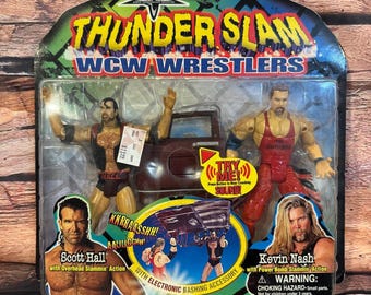 Toy Biz Scott Hall Kevin Nash WCW Thunder Slam 6-7" Action Figure 2-Pack Sound