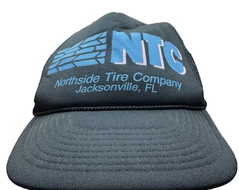 Vintage Northside Tire Company Trucker Hat Snapback Mesh Black Cap Jacksonville