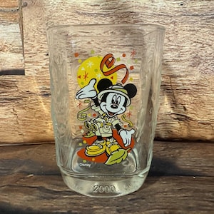 Vintage 2000 Disney World Mickey Mouse Animal Kingdom McDonald's Glass Tumbler image 1