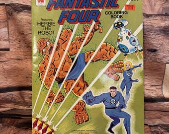1979 Whitman Marvel Fantastic Four Coloring Book Featuring Herbie The Robot