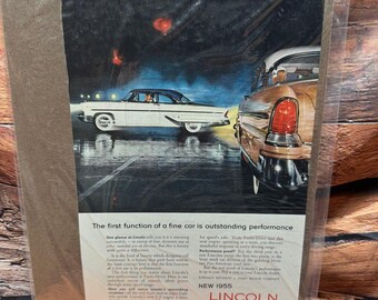 Lincoln 1955 Vintage Print Ad Capri Premiere Classic Car Auto Advertisement