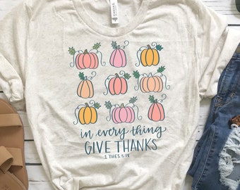 Give Thanks PNG, Pumpkin PNG, Pumpkin Sublimation, 1 Thes. 5:18 Bible Verse PNG, Digital Download , Digital Design, Sublimation Designs