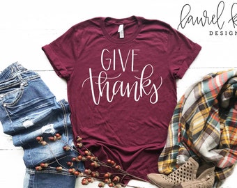 Give Thanks SVG file, Hand Lettered SVG, Thanksgiving SVG, Cricut svg, silhouette svg