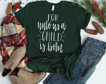 Unto Us A Child is Born SVG file, Hand Lettered SVG, Christmas SVG, Cricut svg, silhouette svg