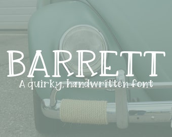 Barrett Font - Fun Handwritten Font, Silhouette Font, Procreate Font, Kid Font, Sports Font, Hand Lettered Font, Cricut Font, TTF, OTF