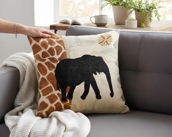 Handmade Animal Silhouette Pillow Cover – Boho Home Decor